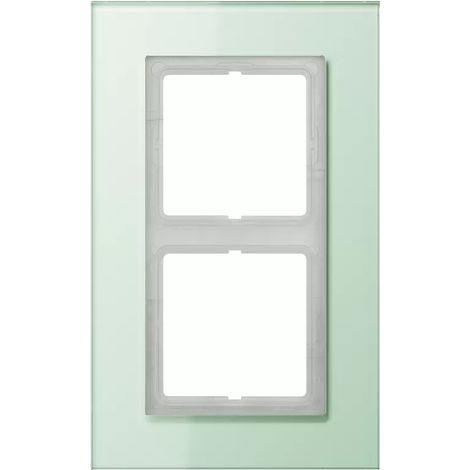 Jung Glasrahmen 2fach, LS PLUS, Glas, mattweiß, senkrechte und waagerechte Montage LSP 982 GLAS (1/2)