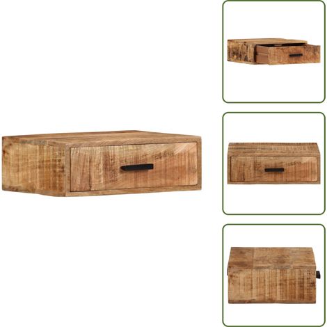 Bois de manguier - vidaXL Table de chevet murale 40x30x13,5 cm bois de manguier massif - Rangement de chambre (1/5)