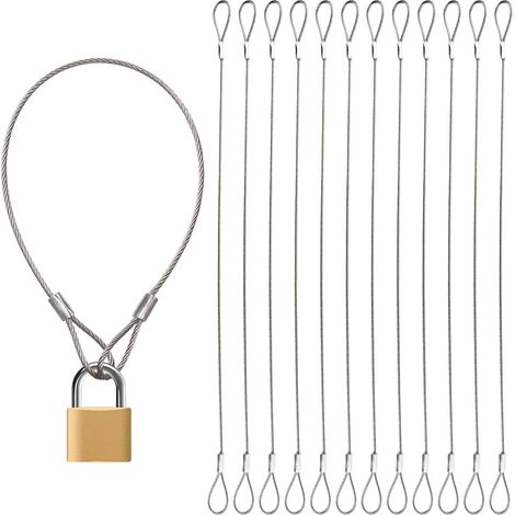 12 pezzi di cavo in acciaio inossidabile, 1,5 mm x 30 cm, cavo di sospensione multifunzionale per appendere lampade, cornici, lampade, biciclette, valigie. (1/5)