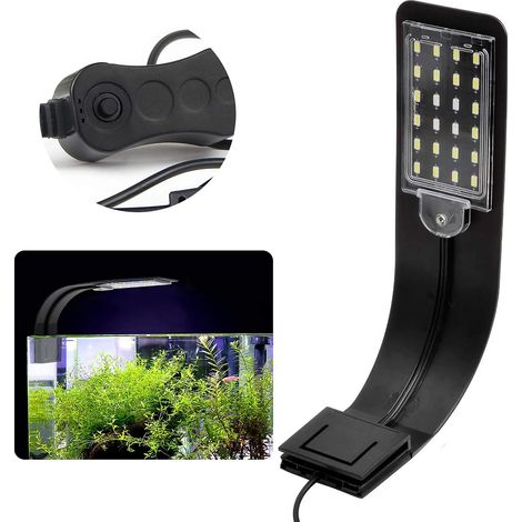 LED Lampe D'aquarium Éclairage D'aquarium Super Mince avec Lumière Blanch,e et Bleue, 2.5A, Noir (1/5)