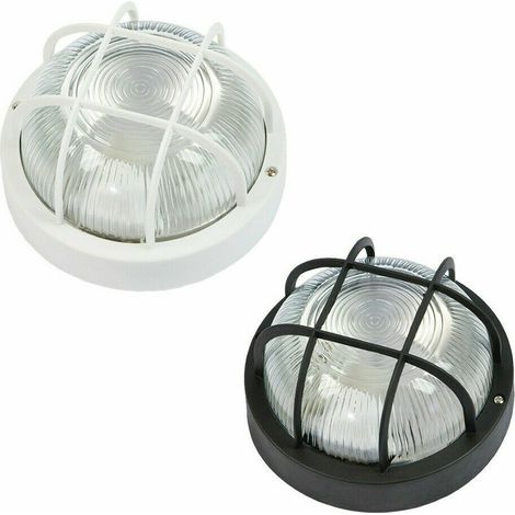Plafoniera 'Tonda' E 27 Con Griglia - 100 W Corpo In Plastica. Vetro Satinato. (1/4)