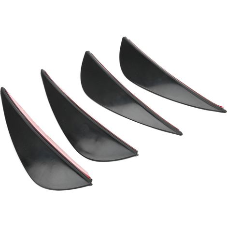 Spoiler de pare-chocs avant en 4 parties, diffuseur universel, adhésif PVC noir brillant (1/5)