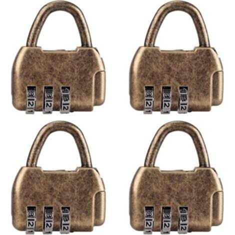 Set of 4 mini retro combination padlocks for diaries, luggage, vintage code locks