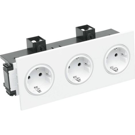 OBO Bettermann Prise SIGNA IN triple RAL9010 206x82x71 blanc pur RAL 9010, 6121032 (1/2)