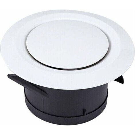 Grille de ventilation circulaire réglable Ø100 mm en plastique ABS – pour VMC, extraction et insufflation d’air – installation rapide sans outil