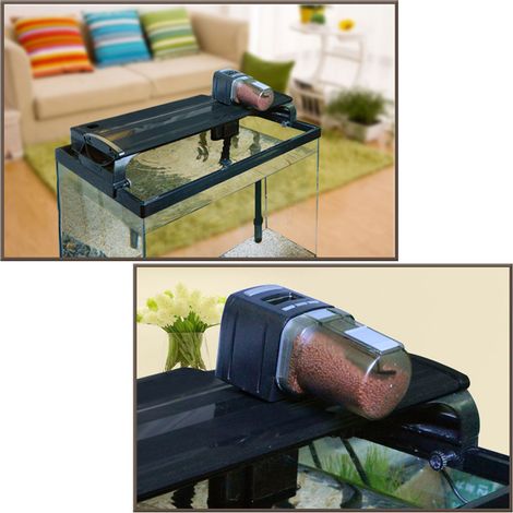 Distributeur automatique de nourriture pour poissons, LCD, réservoir d'aquarium, minuterie automatique, distributeur d'alimentation, sortie réglable (1/5)