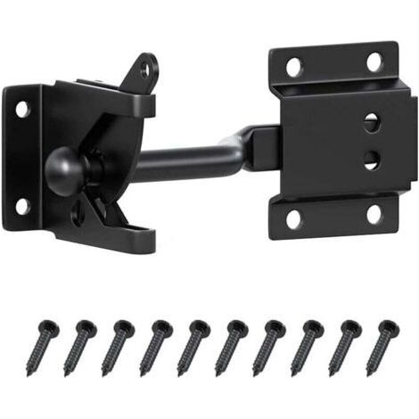 PA Verrou à levier autobloquant avec poignée de verrouillage automatique, adapté aux portails de jardin, clôtures en bois, portes de grange, en acier au carbone. (1/4)