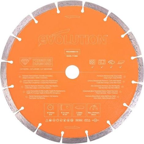 Evolution Diamond Disc Cutter Blade 230mm