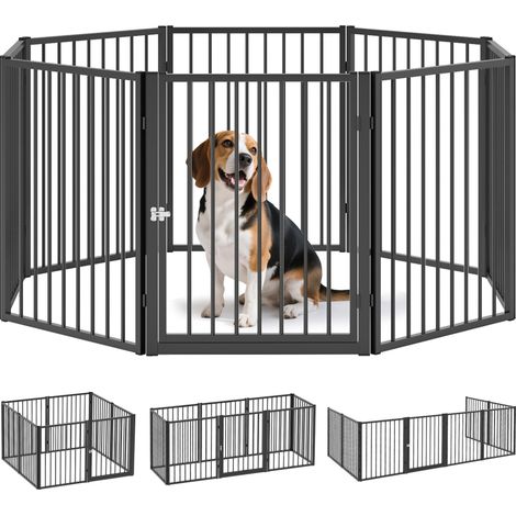 Parc pour chien, parc pour animaux, 8 panneaux, clôture portable pliable, sécurisé, noir