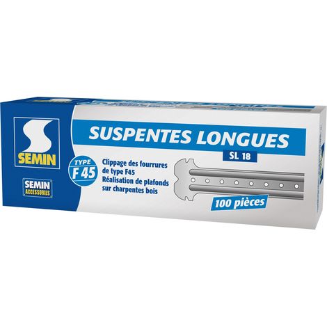 Semin – Suspentes longues SL 18 170 mm F45 – Acier galvanisé – Pour montage plafond – Boite de 100 unités (1/9)