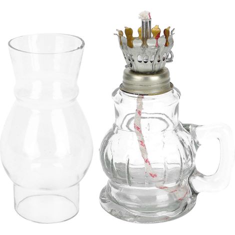 Vintage-Petroleumlampe aus Glas, Retro-Petroleumlampe, tragbare antike Öllaterne-17.7x6cm-Transparent color (1/4)