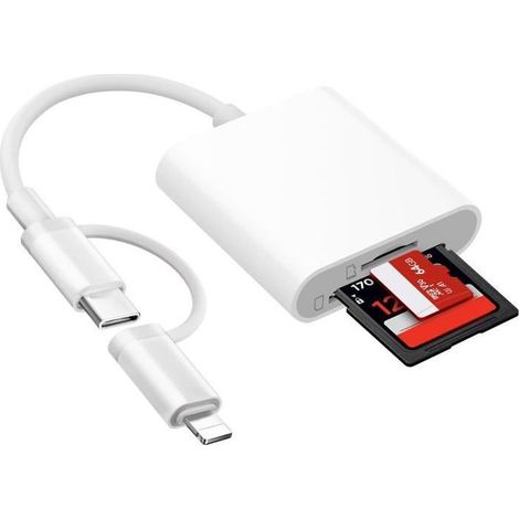 Lecteur Carte Sd Pour Usb C & Lightning Adaptateur Sd/Sd Lecteurs Mémoire Externes Pour (1/5)