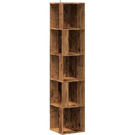Maison Exclusive - Mobile Angolare Legno Antico 33x33x165 cm in Truciolato