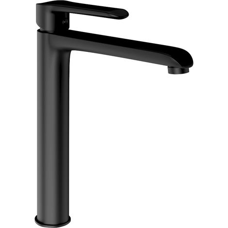 Miscelatore rubinetto puma per lavabo con bocca alta in ottone nero opaco bagno confezione 1 (1/5)