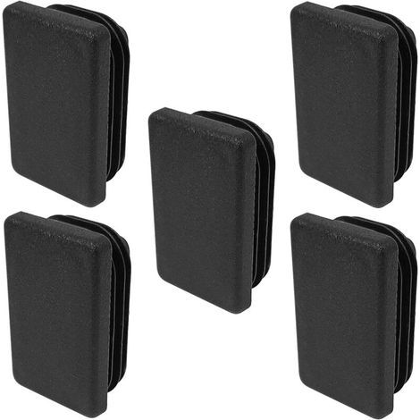 5x embout de tube bouchon insert protection rectangulaire rentrant patin pied chaise meuble noir (30x20mm) (1/4)