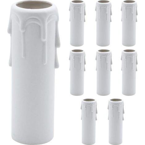 Ecleanfy - Pack de 9 bougies gouttes en plastique pour lustres – Couvre tubes 100mm x 25mm – Installation facile et ajustable – Décoration rétro (1/5)