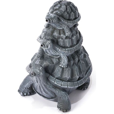 esotec Wasserspeier Schildkröten Trio, Einzelfigur mit Schlauch Polyresin 100776