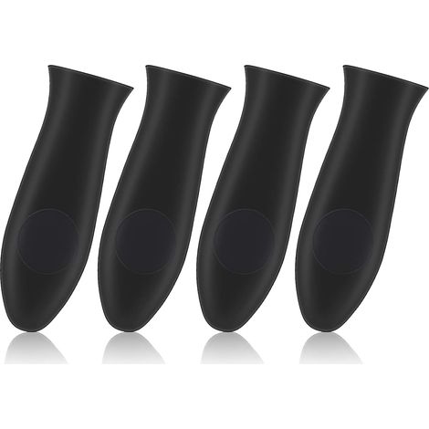 4 Pièces Support de Poignée Chaude En Silicone, Manchons en Silicone pour Poignée, Manchon Poignée Chaude Poêle, Poignées Antidérapantes pour Poêles, Poignée Pot en Silicone, pour Woks en Fonte (1/5)