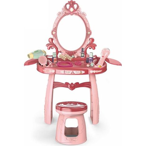 Schminktisch für Kinder – Schminktisch mit Spiegel – 44 x 24,5 x 76 cm – rosa