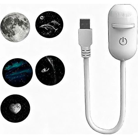 Veilleuse LED Mini Galaxie Étoile 2-en-1, ciel étoilé, lampe d'ambiance pour chambre à coucher, 5 films, Whit-FY-Whit (1/5)
