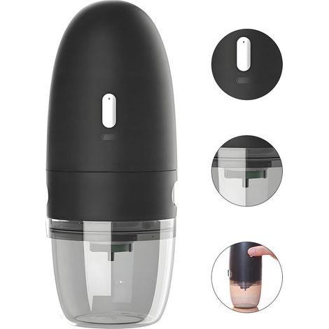 Macinacaffè elettrico portatile a macine coniche ricaricabile tramite USB-C (nero) (1/5)