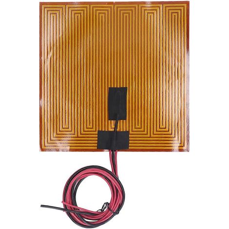 Film chauffant flexible en PI, 150 °C, 20 x 20 cm, plaque chauffante auto-adhésive pour imprimantes 3D, 24 V CC, 150 W (1/4)