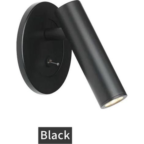 LED Lecture Applique Murale avec Joli Réglable Hôtel Chambre oral et Sauna conseil Applique Spot Led Luminaire Noir mat (1/4)