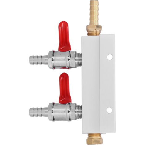 2-Wege-CO2-Gasverteiler mit integrierten Rückschlagventilen für 5/16-Zoll-Bierflaschen (1/5)