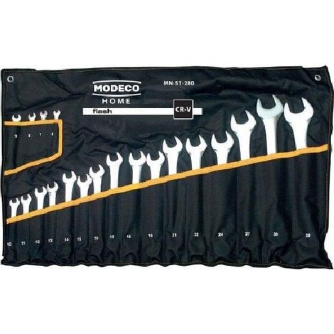 Modeco Juego de llaves mixtas 20 piezas acero Cr-V duradero