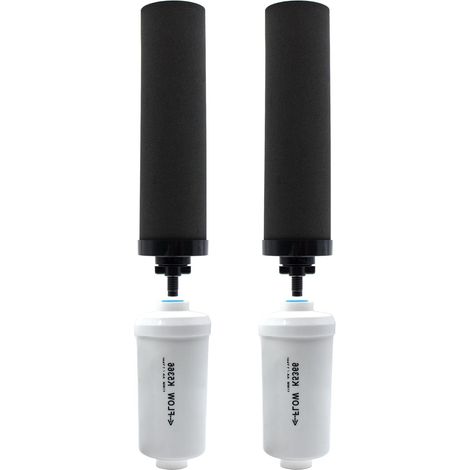 Cartouche filtrante gravitaire de rechange SVKBJROY, compatible Berkey® BB9-2® et PF-2®, purifie l’eau, élimine fluor et impuretés, pack de 2, noir, idéal pour système de filtration domestique. (1/4)