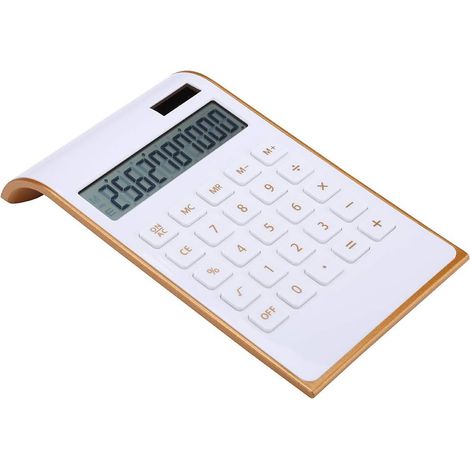 Calculatrice Solaire - 10 Chiffres - Écran LCD Incliné - Touches Grand Format - Design Plat et Léger - 1 Pièce