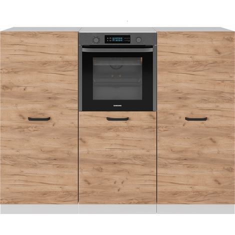 Bloque de cocina R-Line, Oro potencia roble/blanco, 180 cm Sin encimera, Vicco