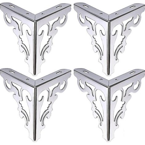 4 pieds de canapé/table/armoire en métal/pieds de meubles en acier inoxydable (argent, 12 cm) (1/5)