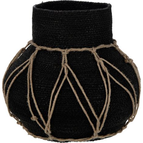 Pot Décoratif "Herbes Marines" 21cm Noir (1/2)