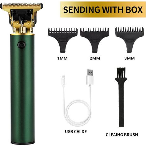 Elektrische Herrenrasierer – Haar- und Barttrimmer für Herren – Kabelloser elektrischer Schneideapparat im Vintage- und Profi-Stil – T9 Barber Trimmer (1/5)