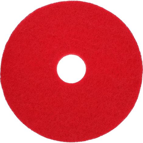 Easy-to-use, round red cleaning pad, durable fabric, guaranteed time-saving for floor cleaning machines, suitable for parquet and marble floors. (1/5)