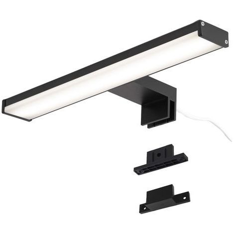 Applique LED Noire pour Miroir de Salle de Bain – 4000K Blanc Neutre – IP44 – Aluminium et Supports en Polycarbonate – Installation sur Miroir, Mur ou Meuble (30cm 8W) (1/5)