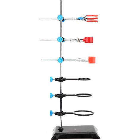 Support de Laboratoire en Acier avec Pince pour Fiole Chimique, Kit d'Expérience Scolaire, Équipement de Fixation pour Tubes et Ballons, Support Stable pour Enseignement Scientifique (1/5)