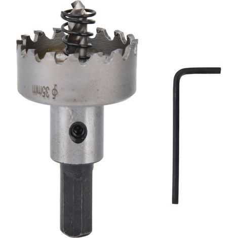 Jeu de trous de scie cloche en carbure, pour acier inoxydable, aluminium, tige triangulaire antidérapante, 35mm, 16 dents (1/5)