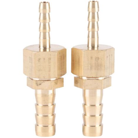 Lot de 2 raccords en laiton de 4 à 8 mm, raccord cannelé, bouchon réducteur à dégagement rapide, pour tuyau de bassin et piscine (1/5)