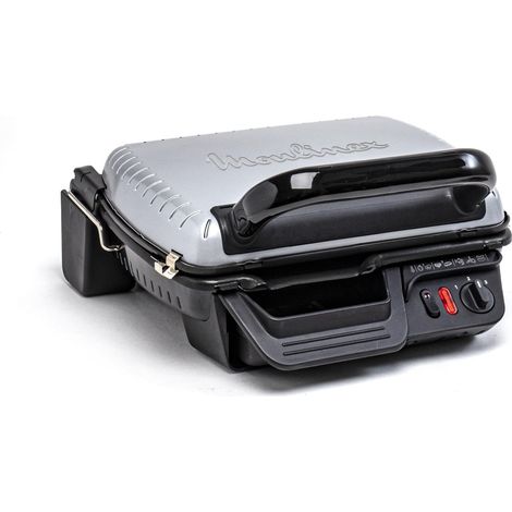 Moulinex UltraCompact Bistecchiera, Griglia da Interno e Barbecue, Griglia Elettrica da 2000 W, Termostato, Piastre Antiaderenti, Vaschetta Raccogli Grassi, GI305D (1/5)