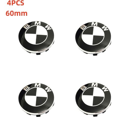 NURIA-Cache moyeu jante BMW 60mm-Enjoliveur centre roue-Convient pour le remplacement des enjoliveurs BMW-Noir et blanc (1/2)
