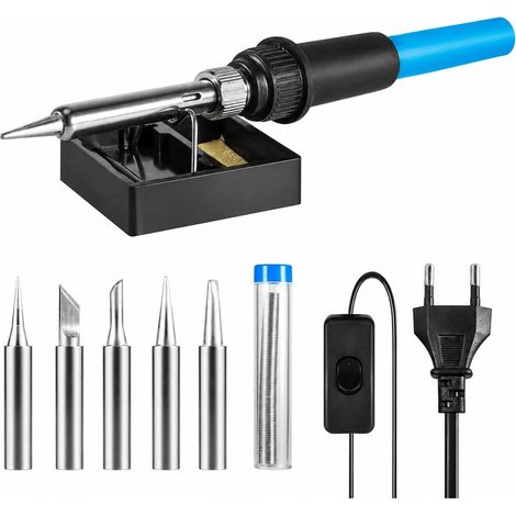Kit de fer à souder réglable 60 W, 5 coupelles, porte-fil d'étain (1/5)