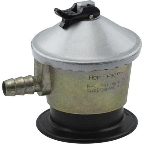 Regulador Gas Propano 37mbar MONFA RBP-37 Válvula 35mm Salida Tetina Certificado Marca N Con Válvula de Seguridad