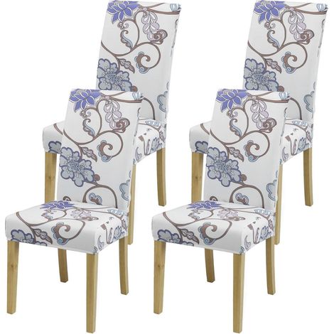 Stuhlbezüge 4er Set, weich & dehnbar, Jacquard-Stretch, waschbar, für Esszimmer, Küche, Büro (1/5)