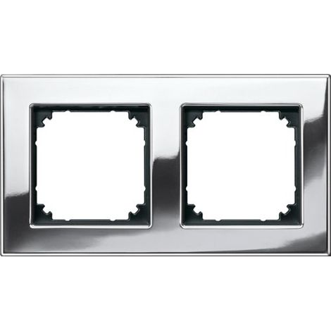 MERTEN 475239 PLAQUES DE FINITION M-PLAN MÉTAL, 2 POSTES, CHROME BRILLANT