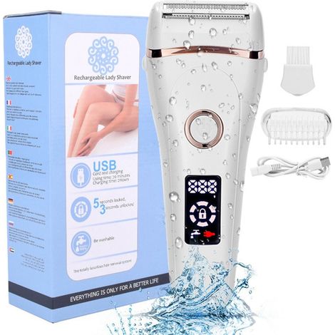 Épilateur électrique rechargeable USB indolore pour femmes, pour l'épilation de la barbe-AquaForge (1/5)