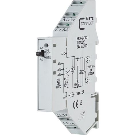 Modulo d'accoppiamento, 24, 24 V/AC, V/DC (max) 1 scambio Metz Connect 11070613 1 pz.