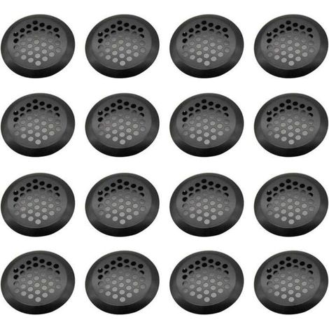 Lot de 16 grilles de ventilation rondes – Inox, 29 mm – Maille d'aération – Pour meubles, armoire, chaussures (1/5)