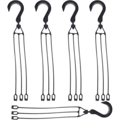 5 paquets Chaîne de suspension en plastique pour Pots de fleurs, crochet de panier suspendu rotatif à 360 °, support de Pot de fleur (noir) (1/5)